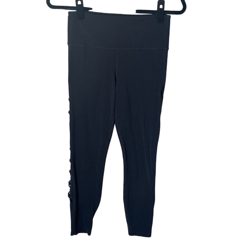 Athleta Crop Black Side Cut Out Design Side‎ Detail Legging Size S